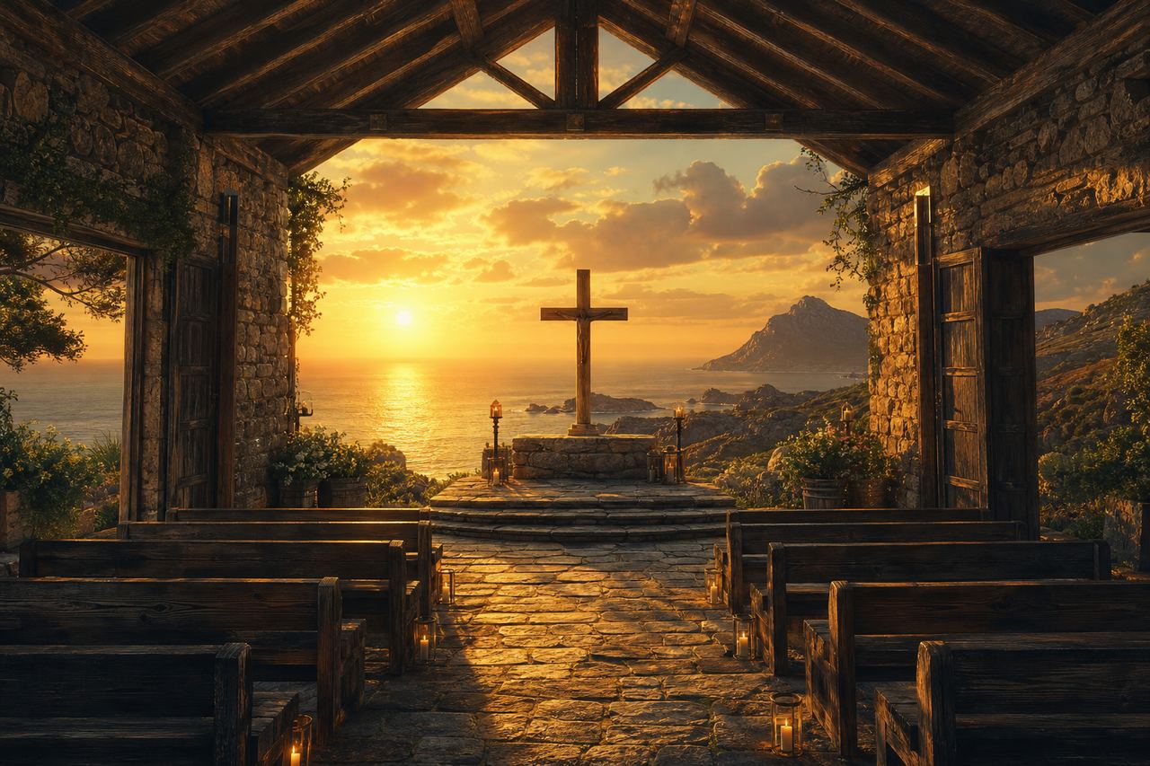 An open-air chapel